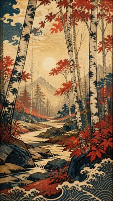 a serene birch forest in soft morning light, no people, no text
