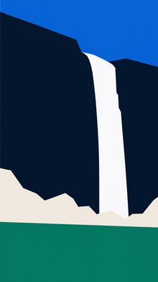 towering waterfall cascading down a cliff