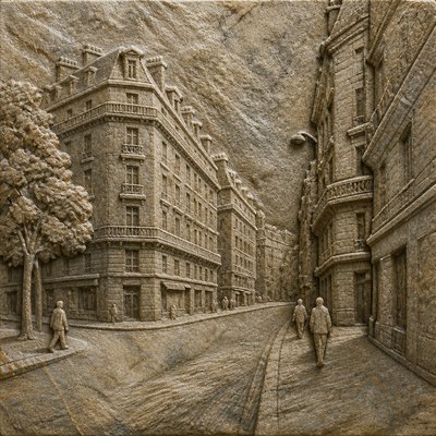 Stone Carving Sculpture Art Style Style Transfer Example