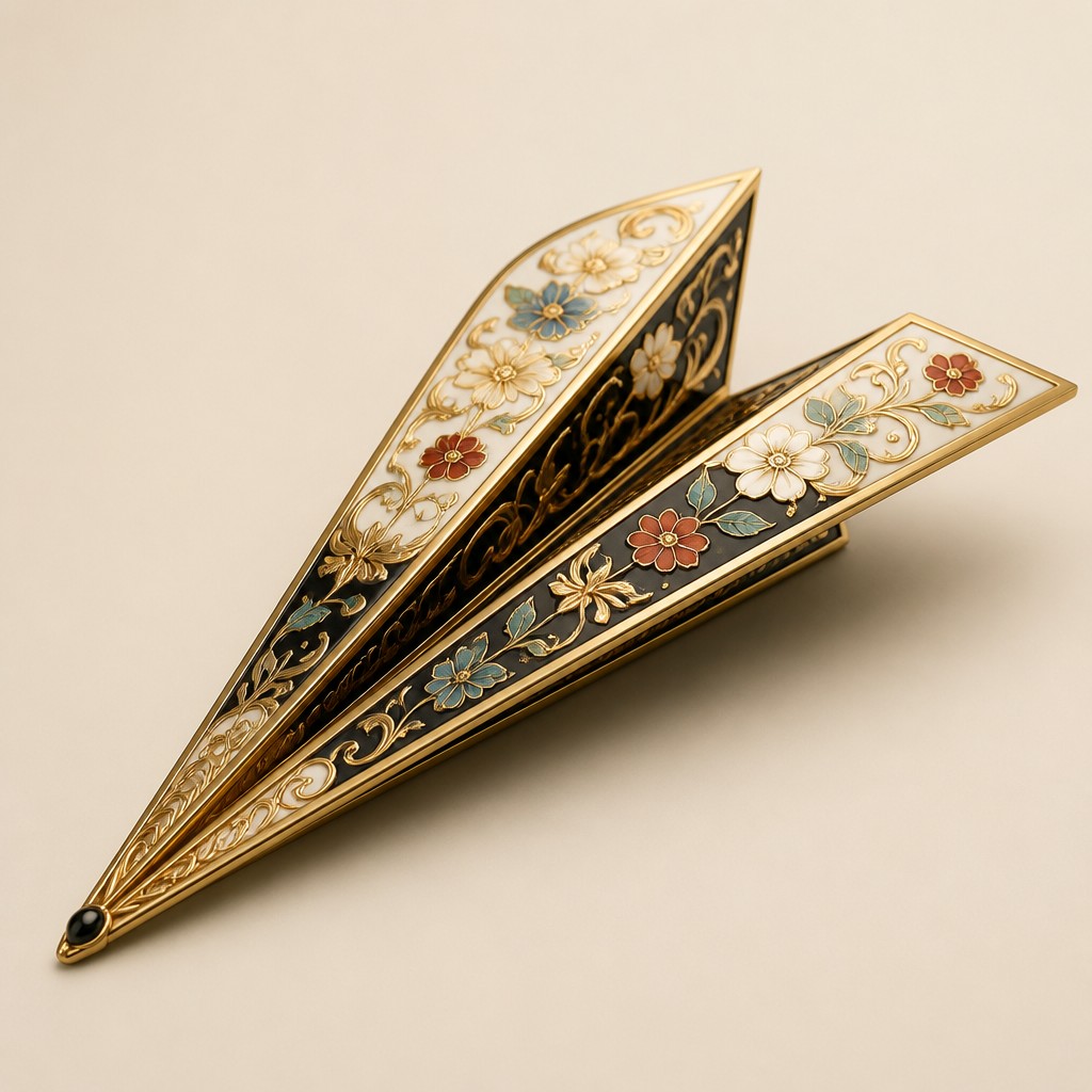 a paper plane, clean minimal composition on a plain background, no text