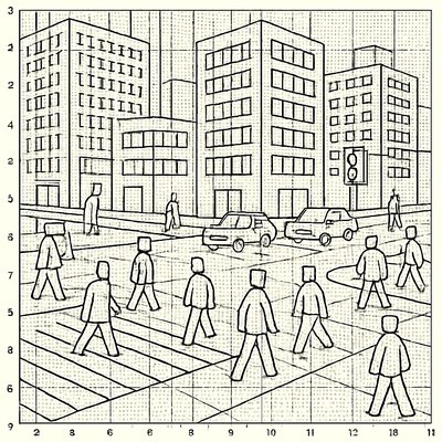 urban street with city activity