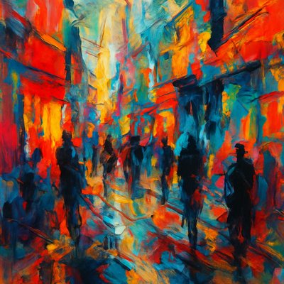 urban street with city activity