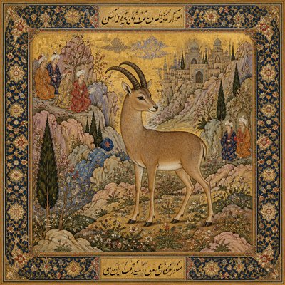 animal standing in natural pose — Tabriz Art Style