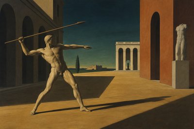 greek ignudi athlete throwing a spear