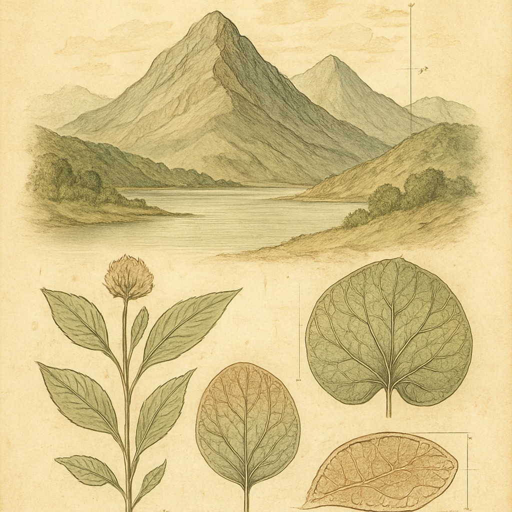 serene landscape with mountains and water