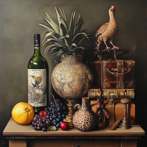 Still life with distinctly Australian objects and symbolism in the art style of Antipodeans --v 6.1