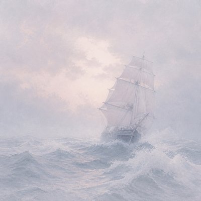 sailing ship on a stormy sea