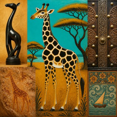 animal standing in natural pose — Tanzanian Art Style