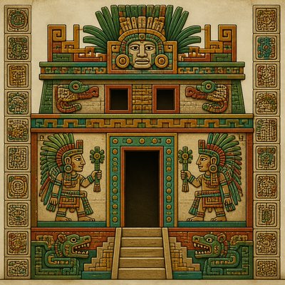house with front view — Pre-Columbian Art Style