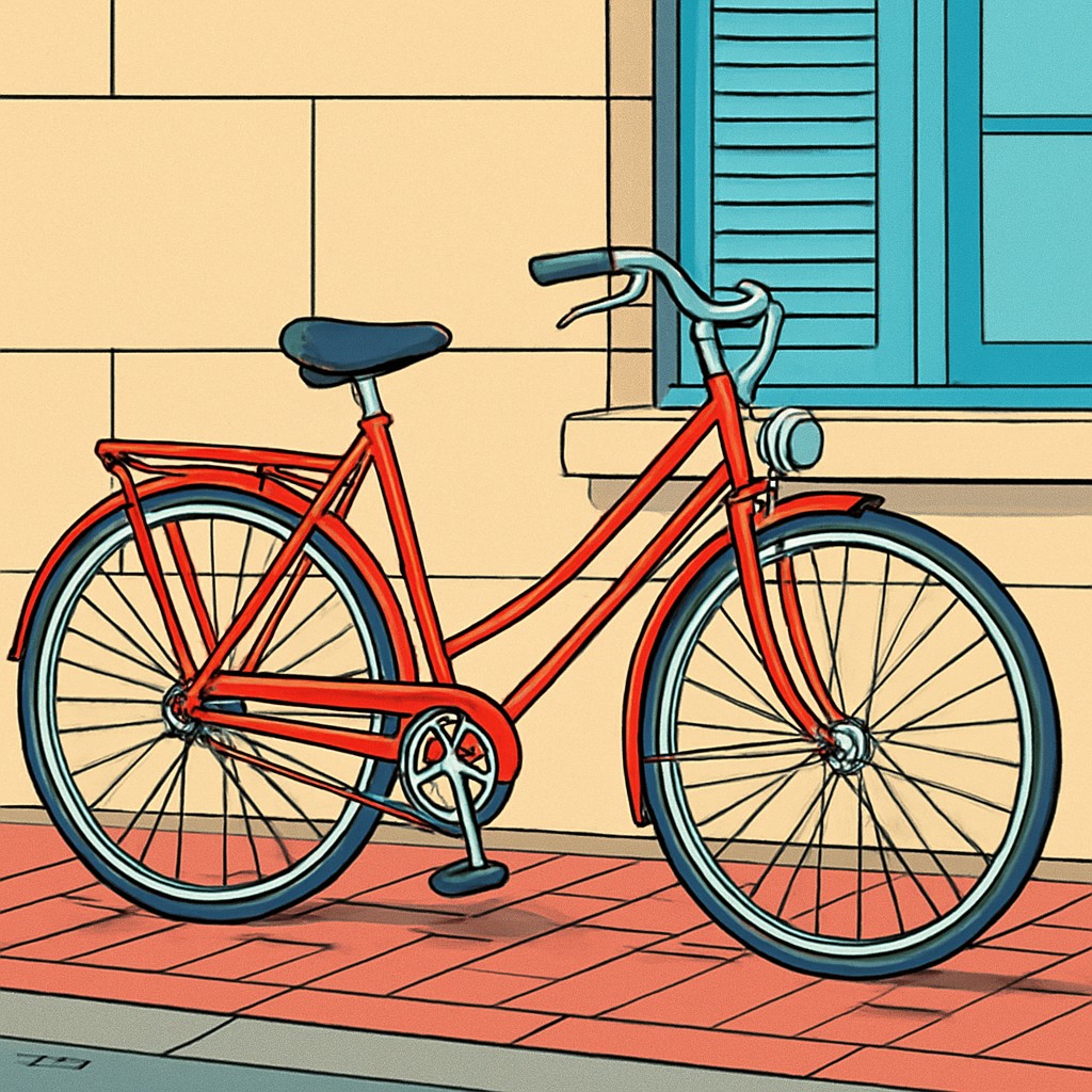 bicyle resting against a wall