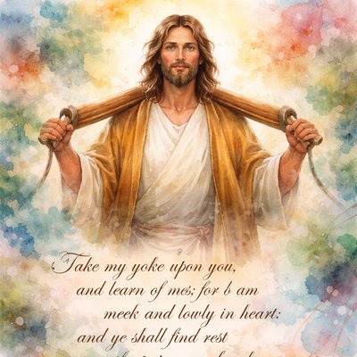 “Take my yoke upon you, and learn of me; for I am meek and lowly in heart: and ye shall find rest unto your souls.” (Matthew 11:29, KJV)

