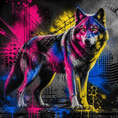 animal standing in natural pose — Graffiti Modern Art Style