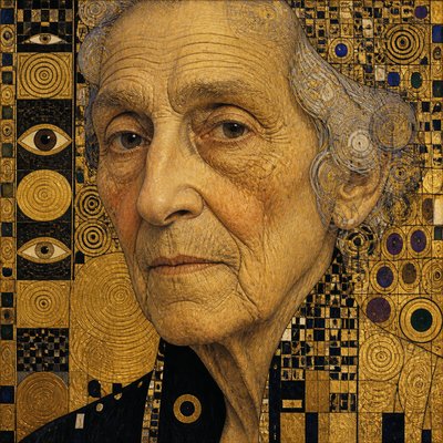 close-up portrait of an elderly person with expressive weathered features