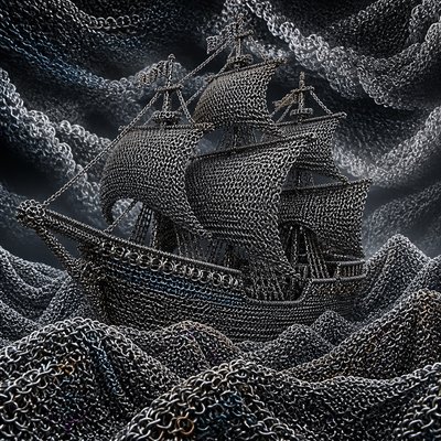 sailing ship on a stormy sea