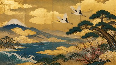 sweeping panoramic landscape with a dramatic sky