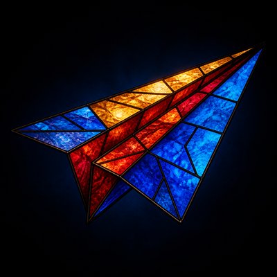 a paper plane, clean minimal composition on a plain background, no text