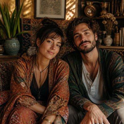 portrait of two people together — Bohemian Interior Design