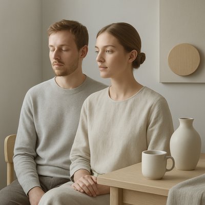 portrait of two people together