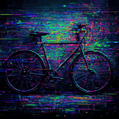 bicyle resting against a wall
