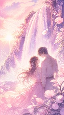 towering waterfall cascading down a cliff