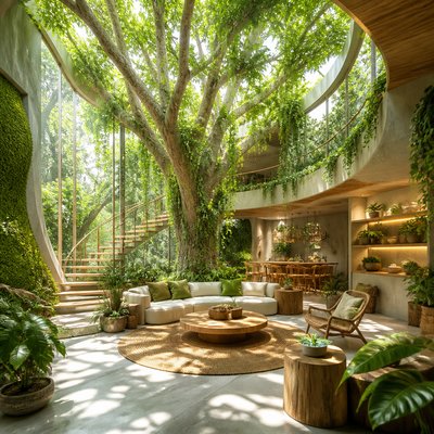 a tree in nature — Biophilic Interior Design