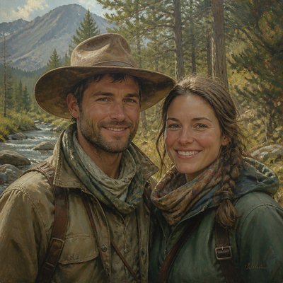 portrait of two people together