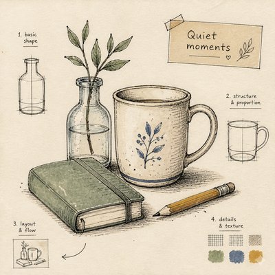 still life with everyday objects