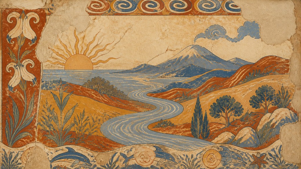 a vast valley with a river winding toward distant mountains at sunrise, no people, no text