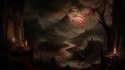a vast valley with a river winding toward distant mountains at sunrise, no people, no text