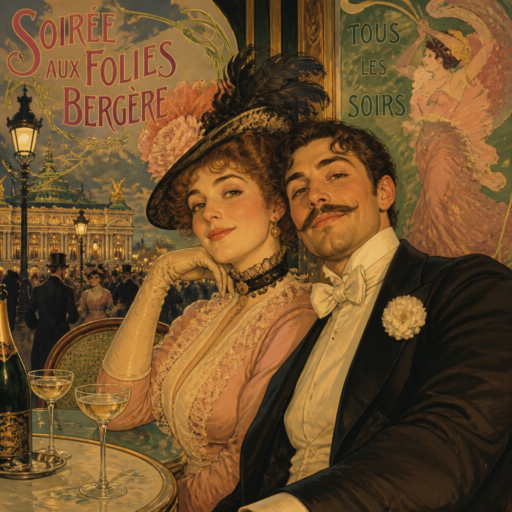 portrait of two people together — Belle Époque Art Style