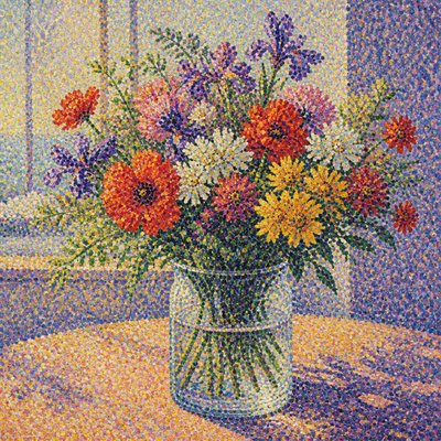 bouquet of flowers in a glass vase