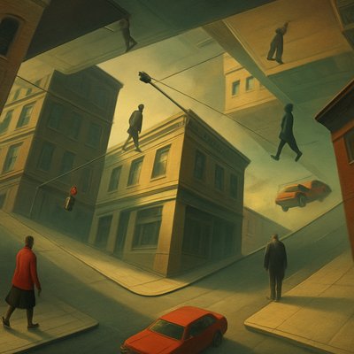 urban street with city activity