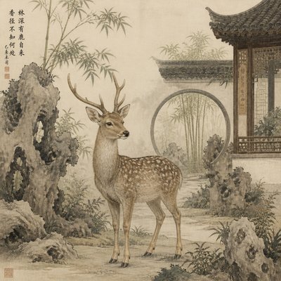 animal standing in natural pose — Suzhou Art Style