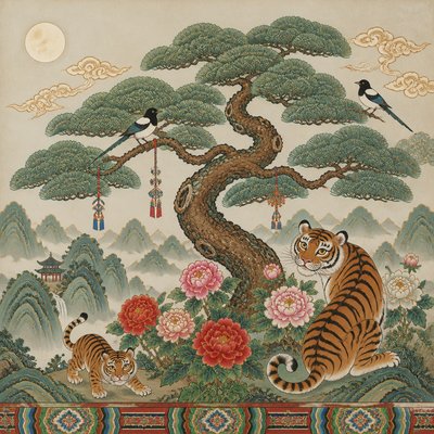 a tree in nature — Korean Art Style
