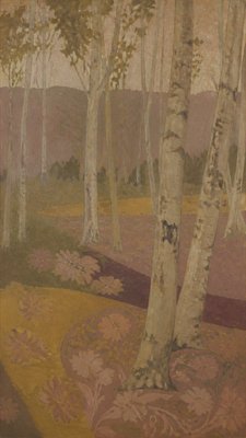 a serene birch forest in soft morning light, no people, no text