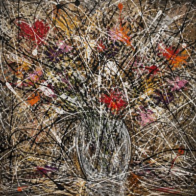 bouquet of flowers in a glass vase