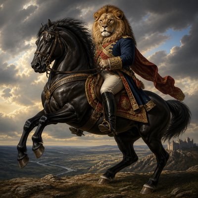 animal standing in natural pose — Equestrian Portrait Art Style