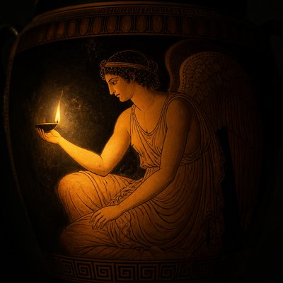 ancient greek angel vase painting