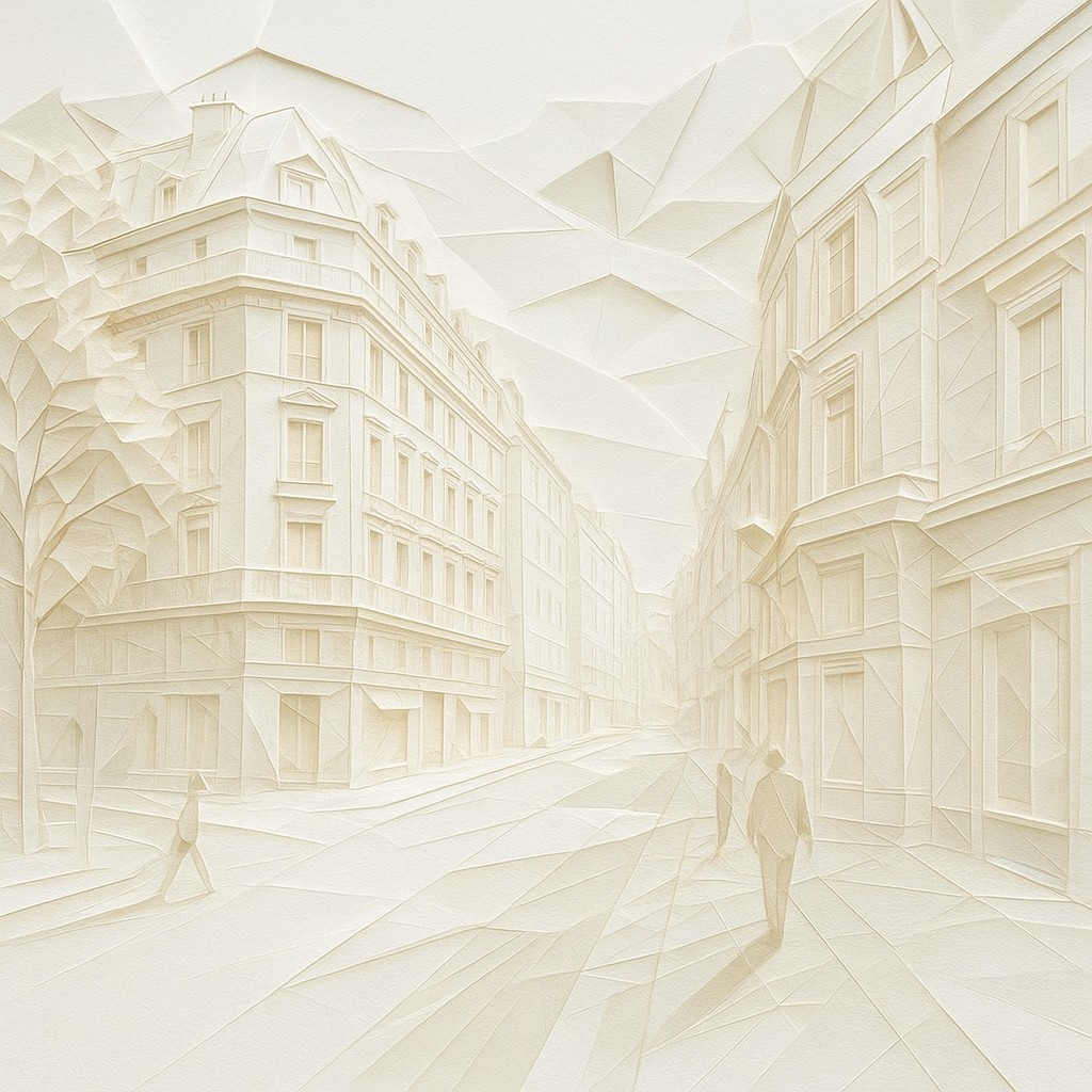 Architectural Origami Narrative Style Transfer Example