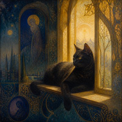 a cat lounging in a sunlit window