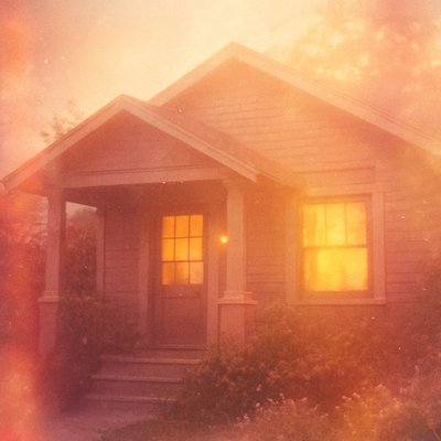 cozy house with warm lighting