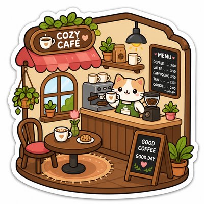cozy cafe interior with warm lighting