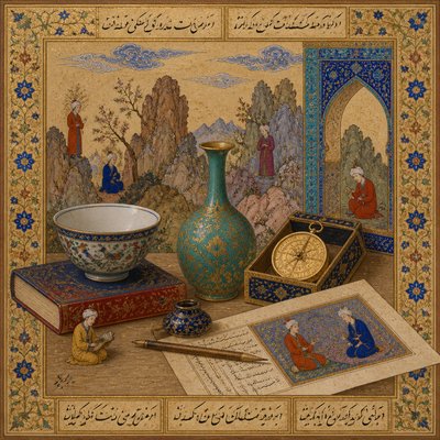 still life with everyday objects — Herat Art Style