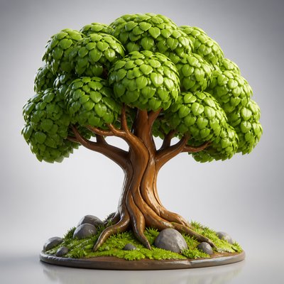a tree in nature — 3D Art Style