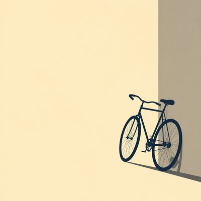 bicyle resting against a wall — Simplicity Art Style