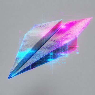 a paper plane, clean minimal composition on a plain background, no text