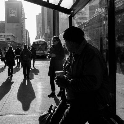 urban street with city activity