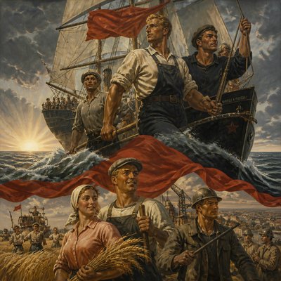 sailing ship on a stormy sea