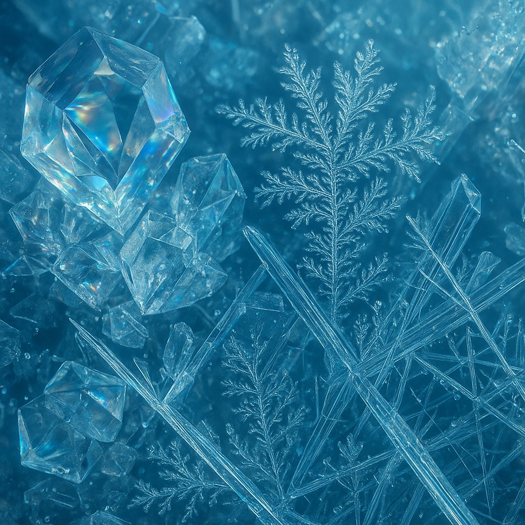 Ice Crystal Macro Photography Style Transfer Example