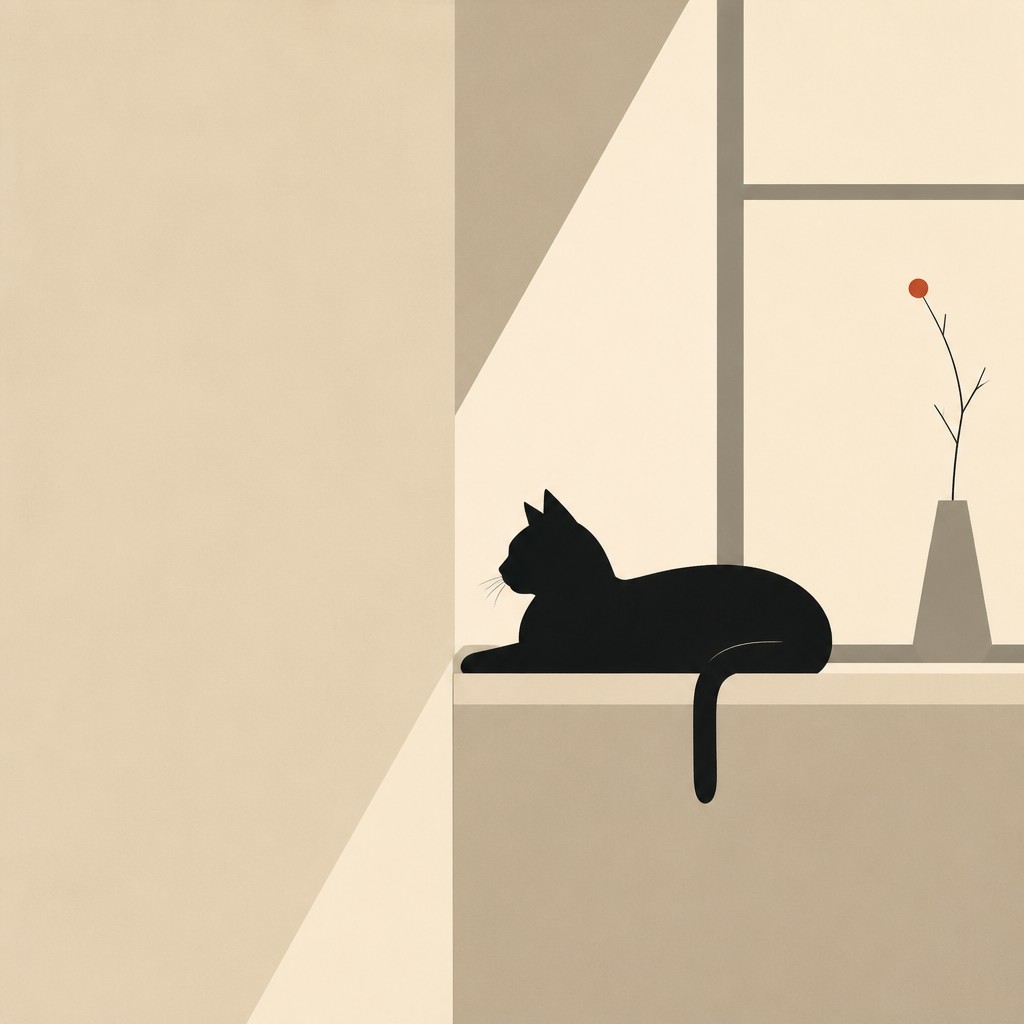 a cat lounging in a sunlit window